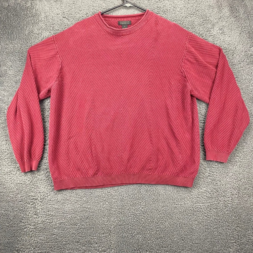 Harold Powell Silk Cotton Blend Knit Sweater Herringbone XL